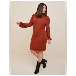 Torrid Rust Long Sleeve Dress